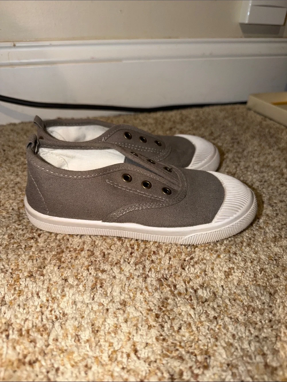 Gray Canvas Slip-On Sneakers baby kids brand size 32